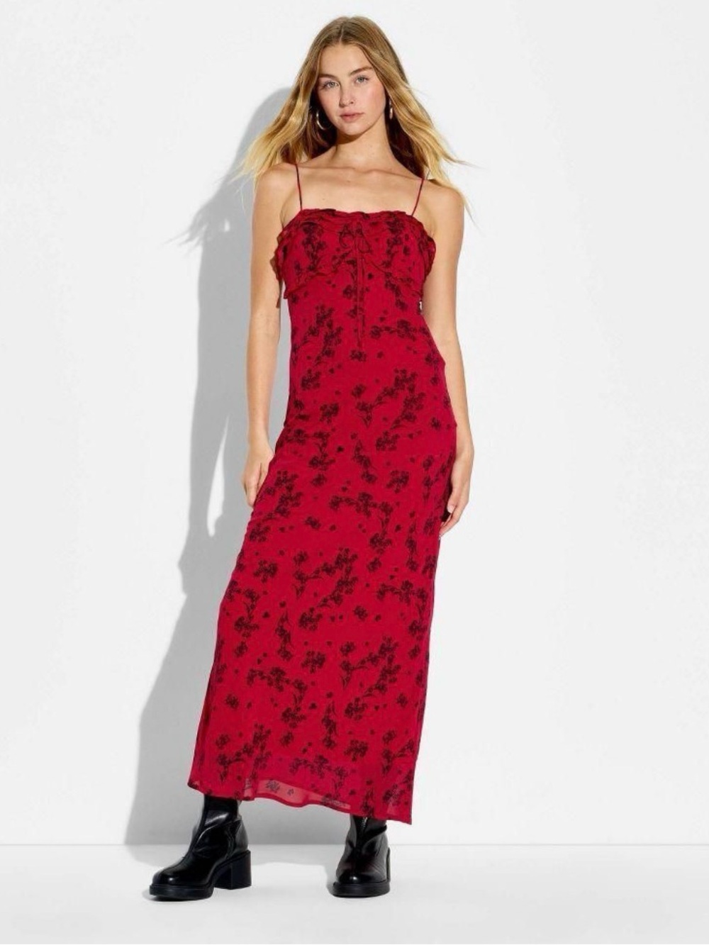 Wild Fable Women's Maxi Empire Waist Dress Floral